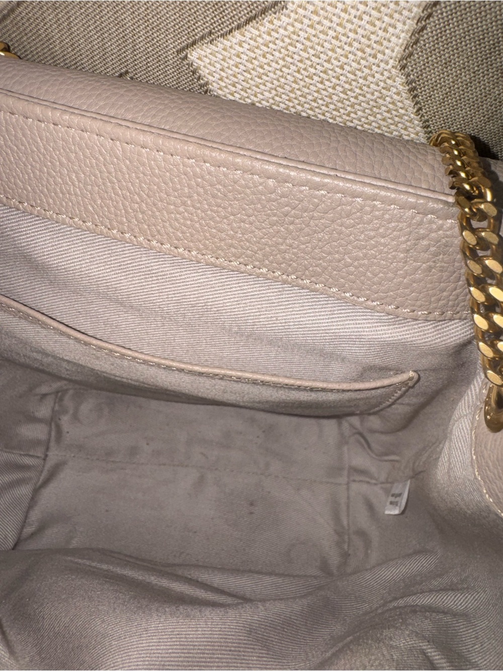 Polène Pebbled Leather Crossbody in Taupe with Gold Hardware - Picture 4 of 5